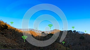 Rural Territory Wireless Connection Concept Illustrated by WIFI photo