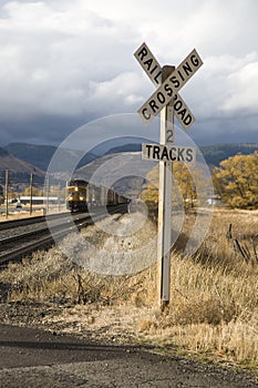 Rural train track crossing