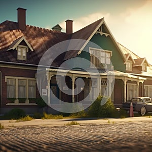 Rural type of apartment building in a rural village