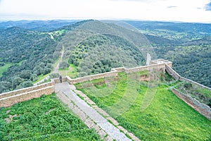 rural view from the interior of the castle of Noudar in Barrancos