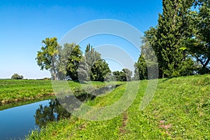 Rural water canal in forest