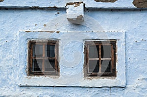 Rural windows on traditional house