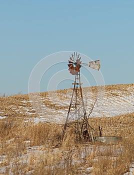 Rural Winter Windmill