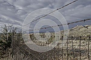 Rural Wire and Barbed Wire Fence