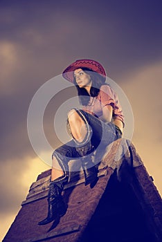 Rural woman in hat