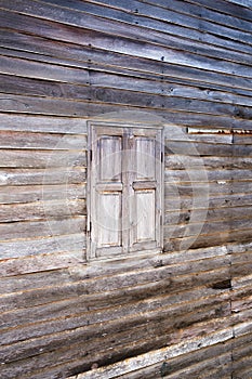 Rural wood wall and window.