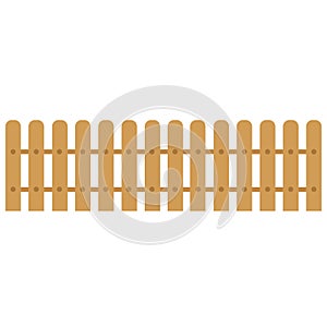 Rural wooden fences, pickets vector. Brown silhouettes fence for garden illustration photo