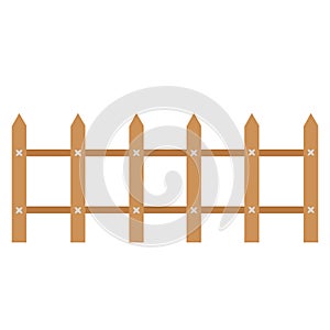 Rural wooden fences, pickets vector. Brown silhouettes fence for garden illustration photo
