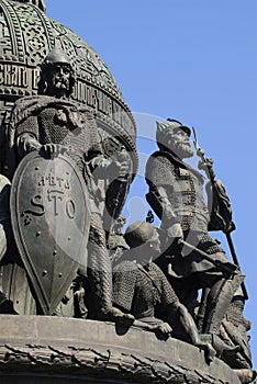 Rurik and Dmitry Donskoy . The sculptures on the monument Tysiacheletie Russia, Novgorod the Great