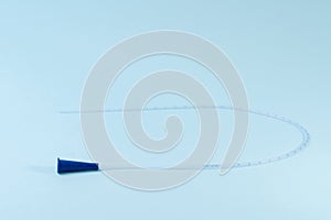 Rusch male and female all purpose catheter on blue background