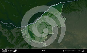 Ruse highlighted, Bulgaria. Physical