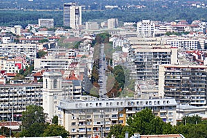 Ruse city, Bulgaria aerial panoramic view.