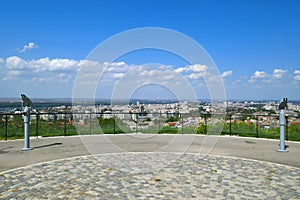 Ruse city, panoramic view. Panorama from TV tower.