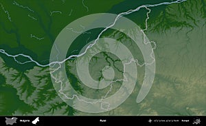Ruse outlined, Bulgaria. Physical