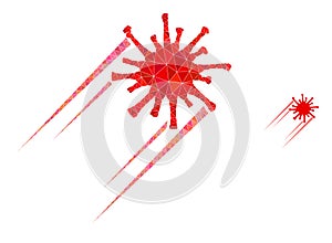 Rush Covid Virus Polygonal Lowpoly Flat Icon