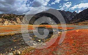 Rush creek near Grant lake in Sierra Nevada mountains