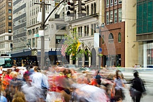 Rush hour on Fifth Avenue, New York