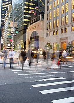Rush hour at Fifth Avenue, NY