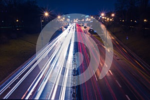 Rush hour on a highway in big city