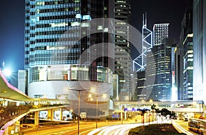 Rush Hour Hong Kong Cityscape at Night.