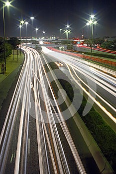 Rush hour lights at night