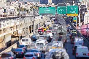 Rush hour traffic jam in New York City