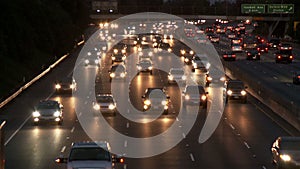 Rush Hour Traffic in Los Angeles - Rack Focus