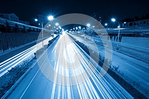 Rush hour traffic at night