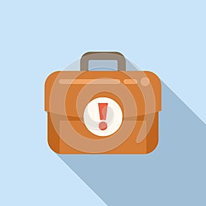 Rush job bag icon flat vector. Office work