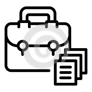 Rush job briefcase icon, outline style