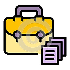 Rush job briefcase icon vector flat