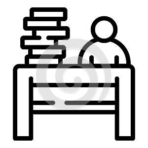 Rush job library icon, outline style
