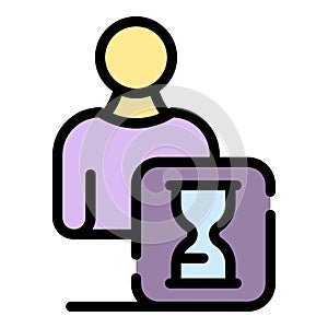 Rush job time management icon vector flat