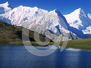 Rush lake highest lake in Pakistan in nagar , northern areas of gilgit Baltistan , Pakistan photo