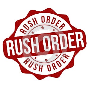 Rush order label or stamp photo