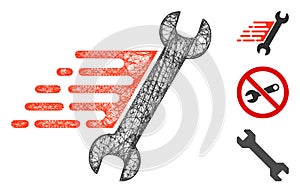 Rush Repair Polygonal Web Vector Mesh Illustration