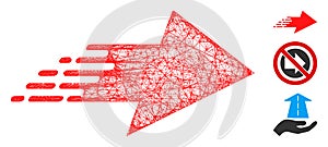Rush Right Arrow Polygonal Web Vector Mesh Illustration