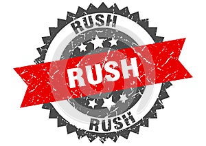 Rush stamp. rush grunge round sign.