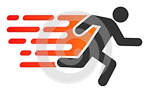 Flat Vector Rush Running Man Icon photo