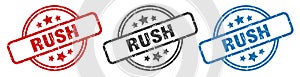 rush stamp. rush round isolated sign.