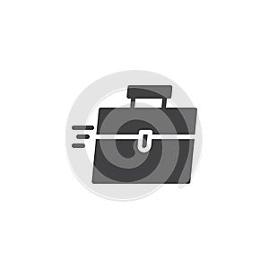 Rushed briefcase vector icon photo