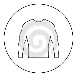 Rushguard Rashguard icon in circle round black color vector illustration image outline contour line thin style