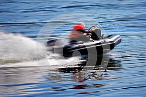 Rushing boat during the race