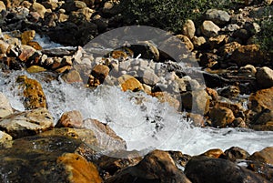 A rushing creek over rocks