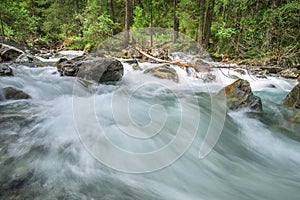 Rushing mountain river