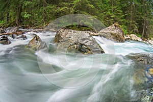 Rushing mountain river