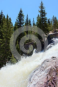 The rushing water of Alberta Falls on the Glacier Gorge Trail in Rocky Mountain National Park