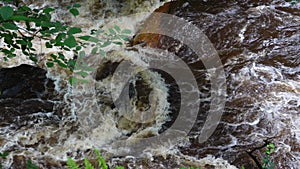 Rushing water after heavy rain.