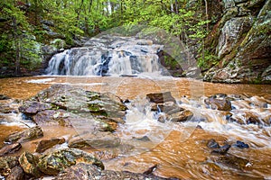 Rushing waterfall in Georgia mountains