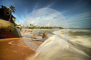 Rushing wave at Bari Kecil beach photo